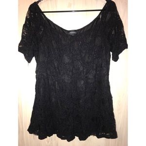 Torrid Black Lace Off the Shoulder Blouse